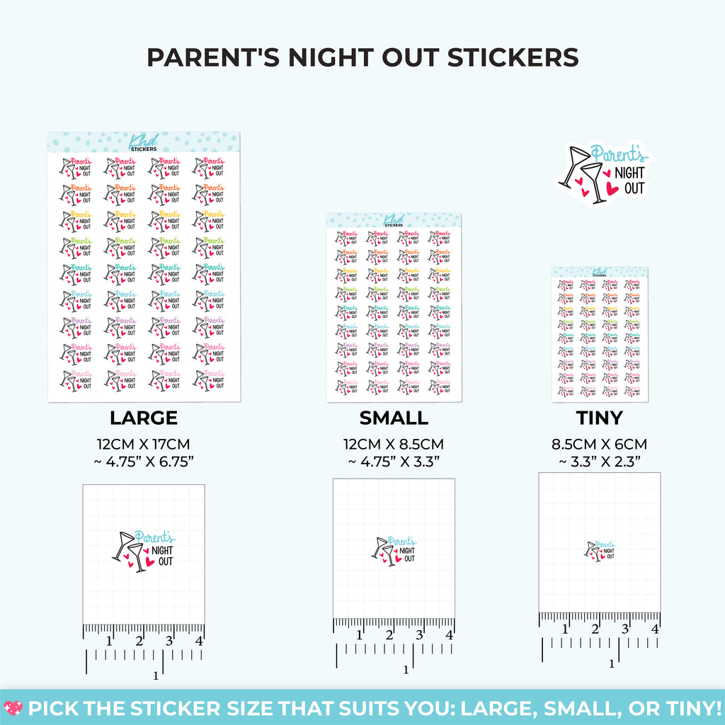 Parent's Night Out Planner Stickers Small