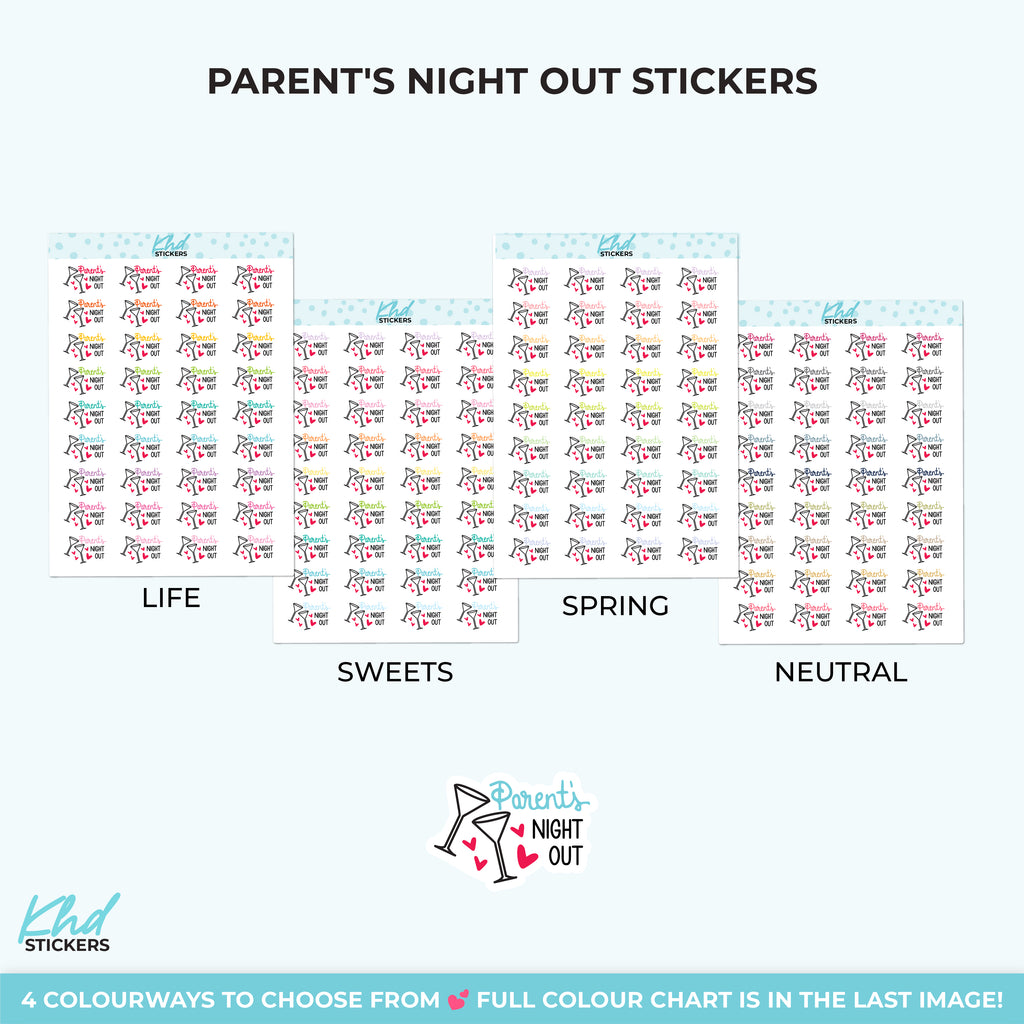 Parent's Night Out Planner Stickers Small