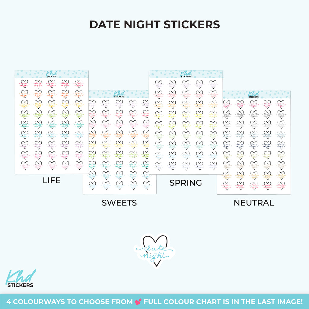Date Night Planner Stickers Small