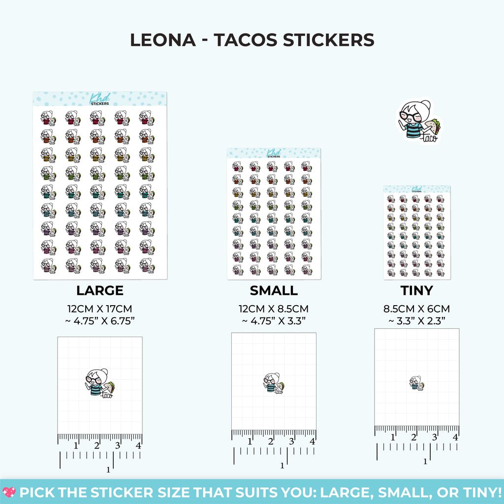 Planner Girl Leona eating Tacos Small