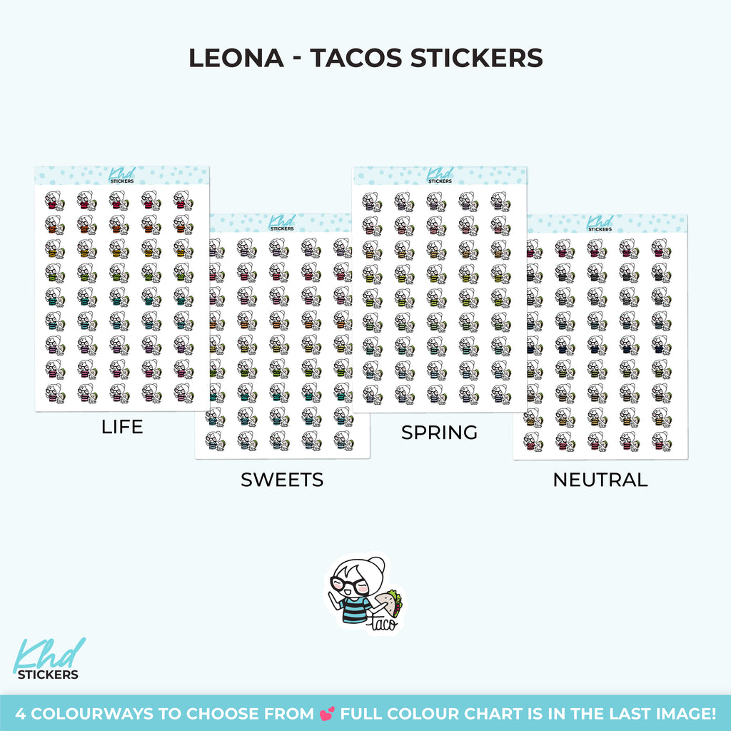 Planner Girl Leona eating Tacos Small