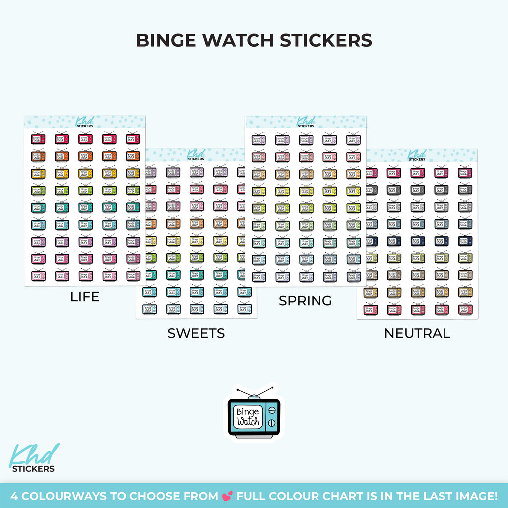 Binge Watch Planner Stickers Small