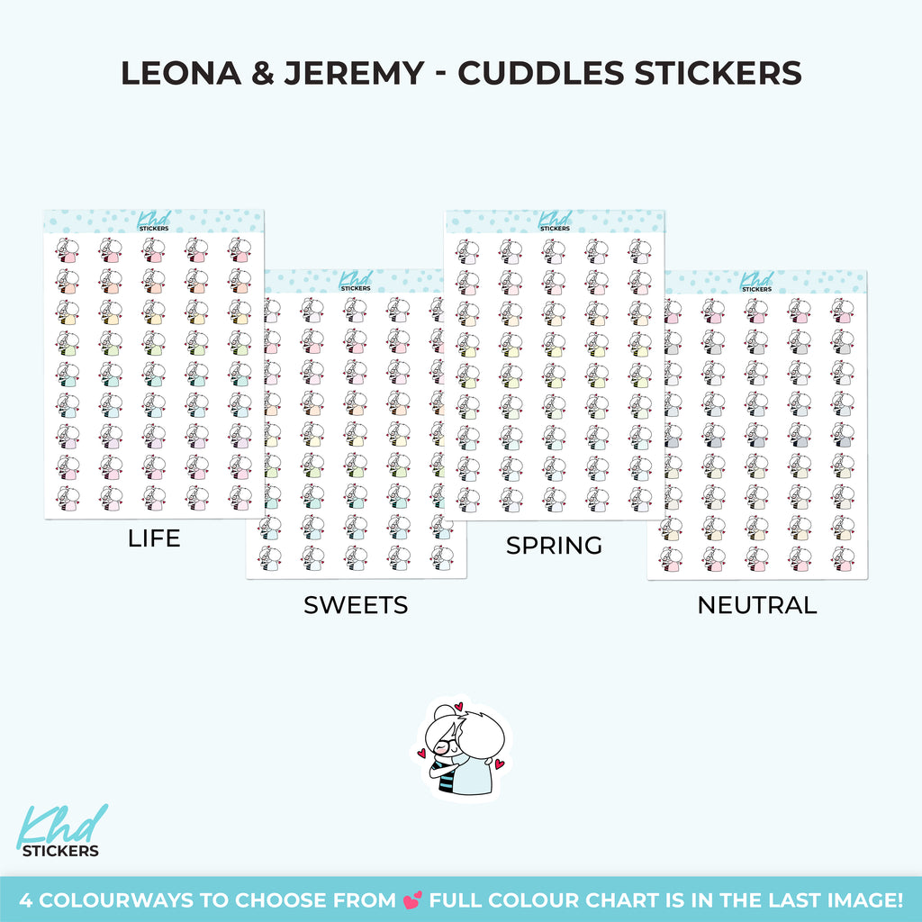 Planner Girl Leona with Jeremy Cuddles and Hugs Planner Stickers Small