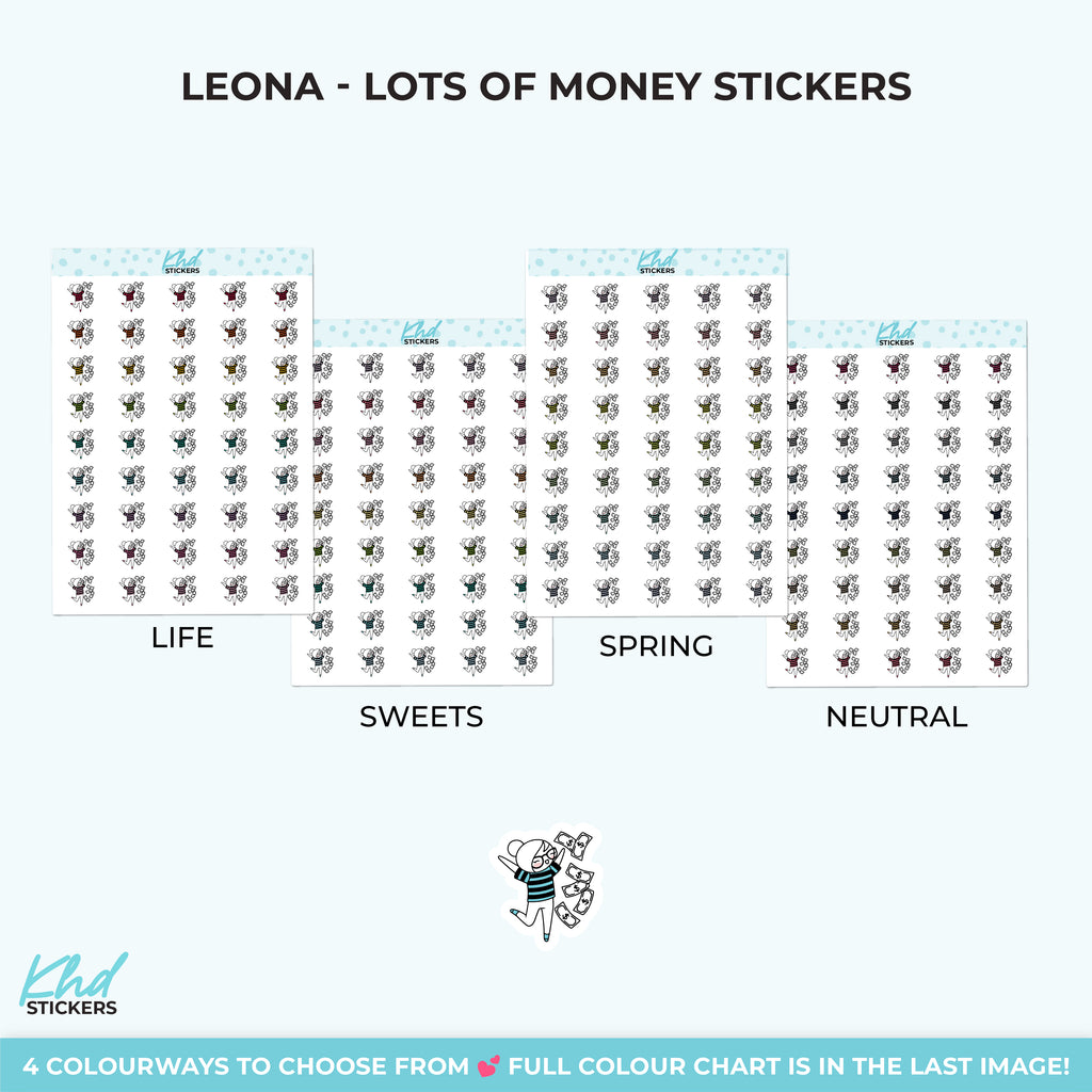 Planner Girl Leona Money Stickers Small