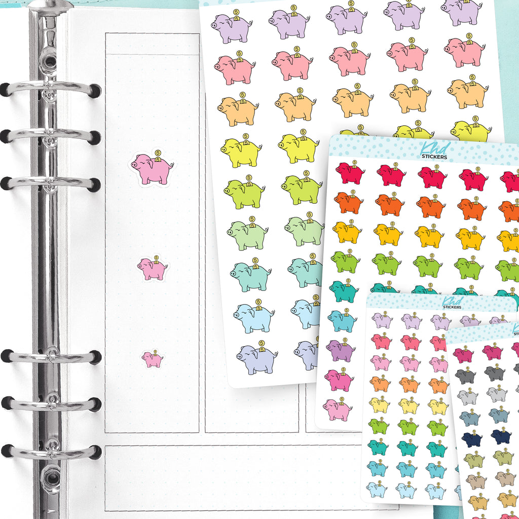 Piggy Bank Planner Stickers Small