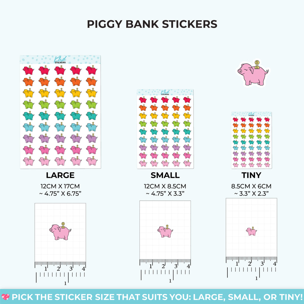 Piggy Bank Planner Stickers Small