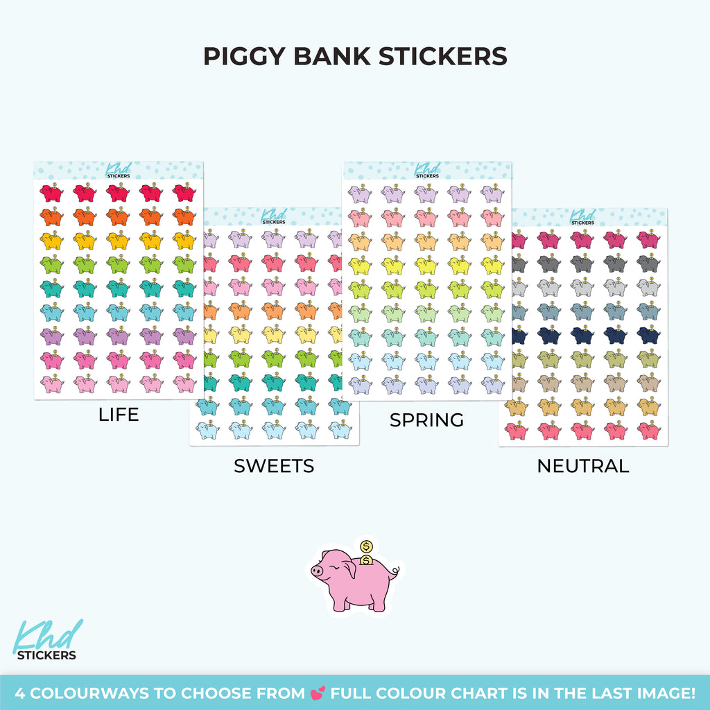 Piggy Bank Planner Stickers Small