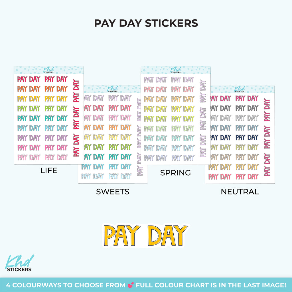 Pay Day Planner Stickers Small