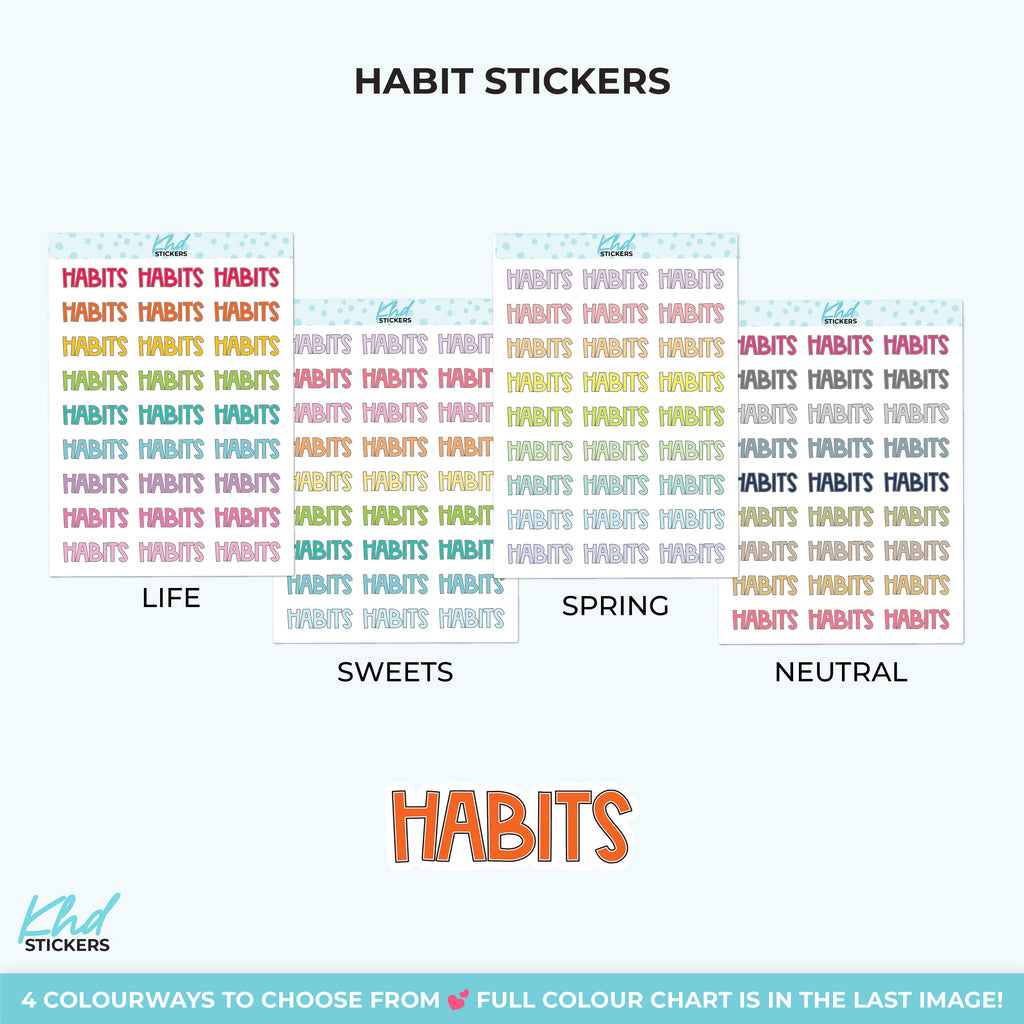 Habits Planner Stickers Small