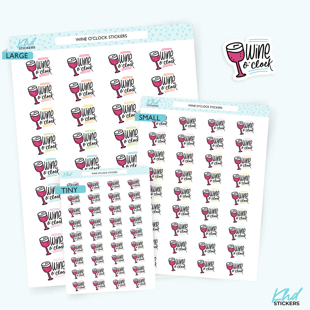 Wine O'Clock Planner Stickers Small