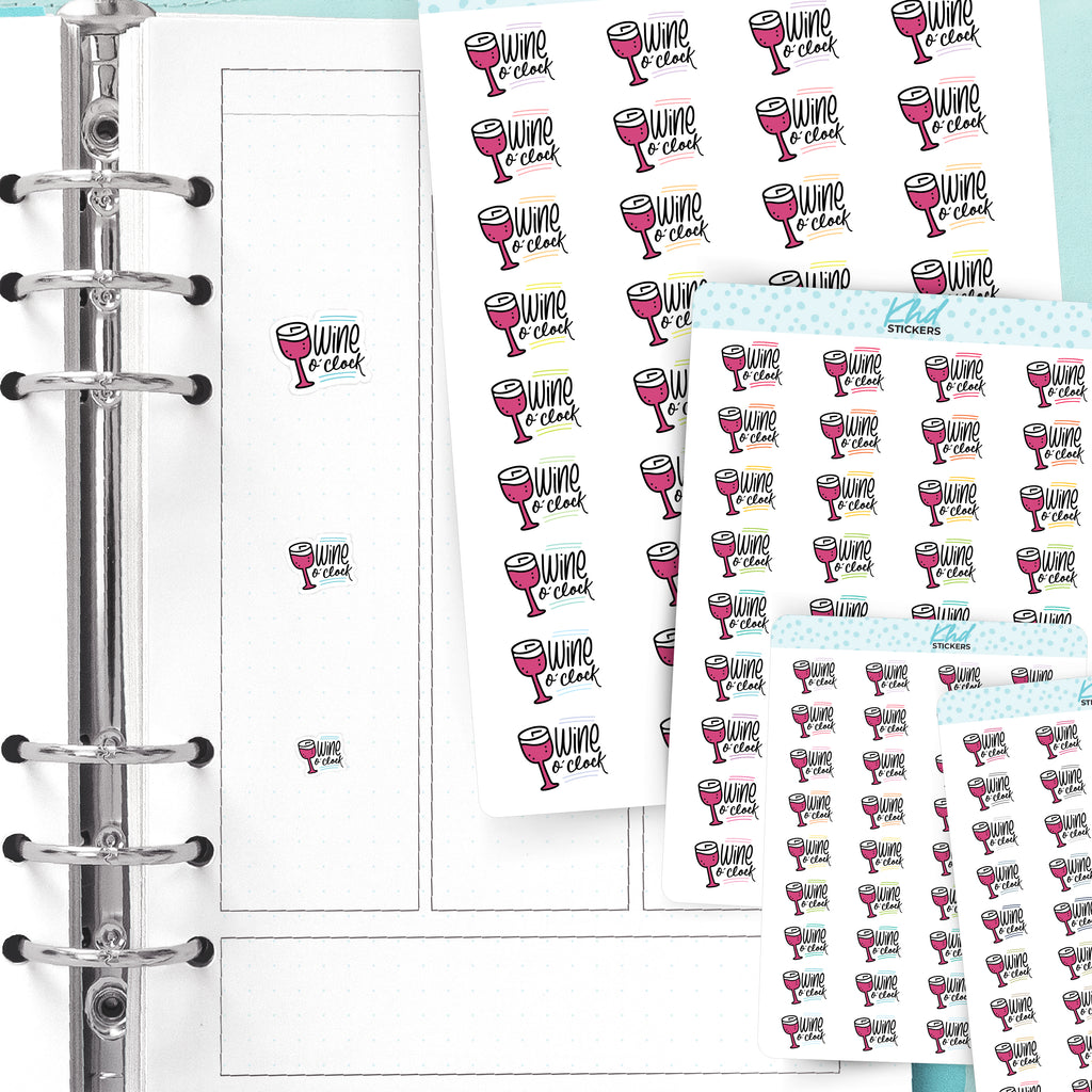 Wine O'Clock Planner Stickers Small