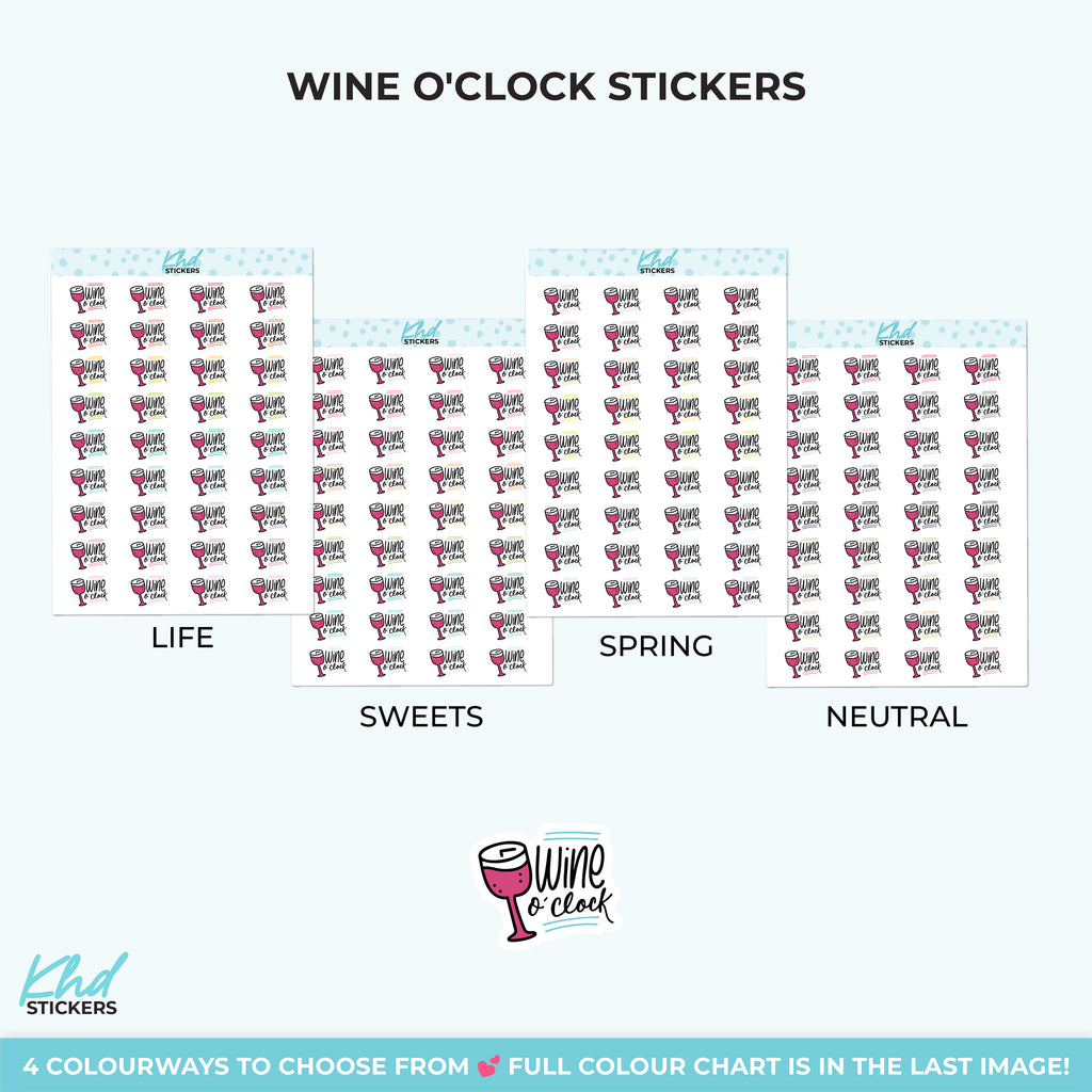 Wine O'Clock Planner Stickers Small