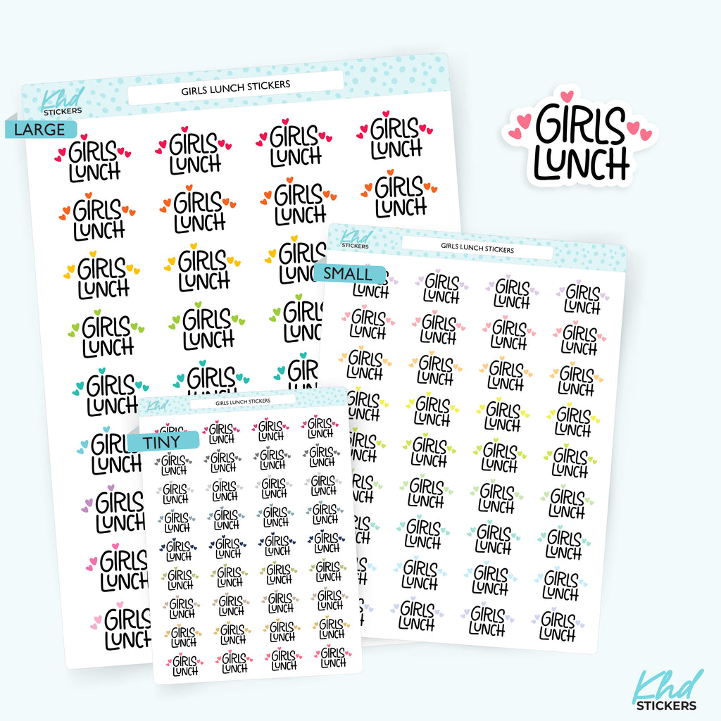 Girls Lunch Planner Stickers Small