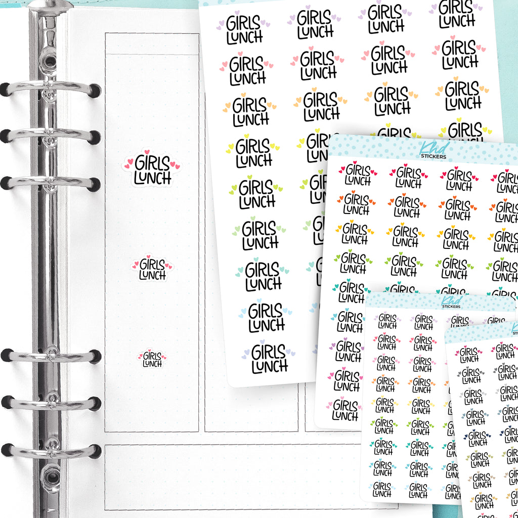 Girls Lunch Planner Stickers Small