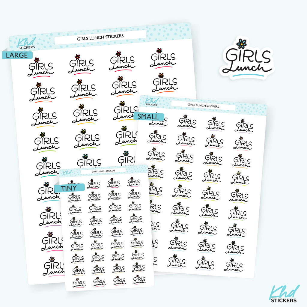 Girls Lunch Planner Stickers Small