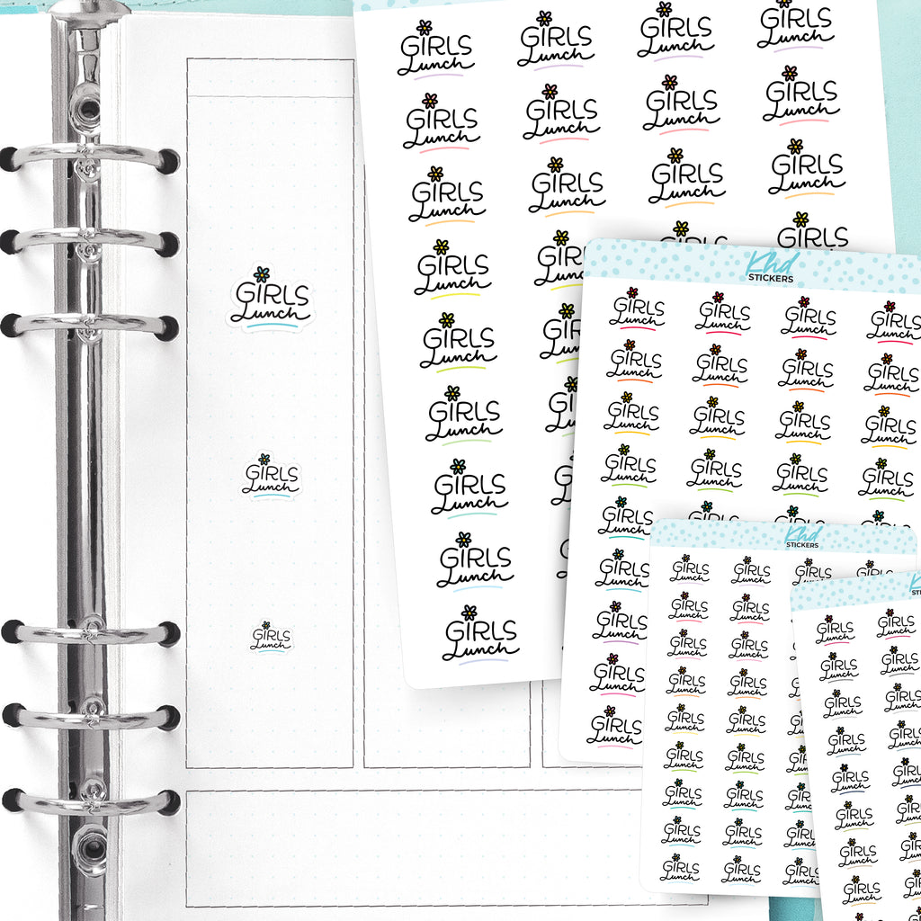 Girls Lunch Planner Stickers Small