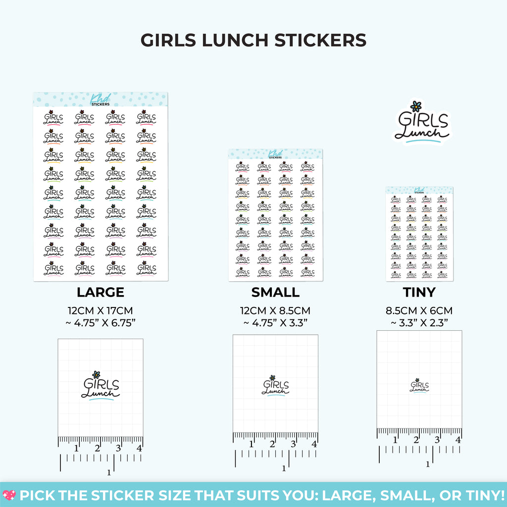 Girls Lunch Planner Stickers Small