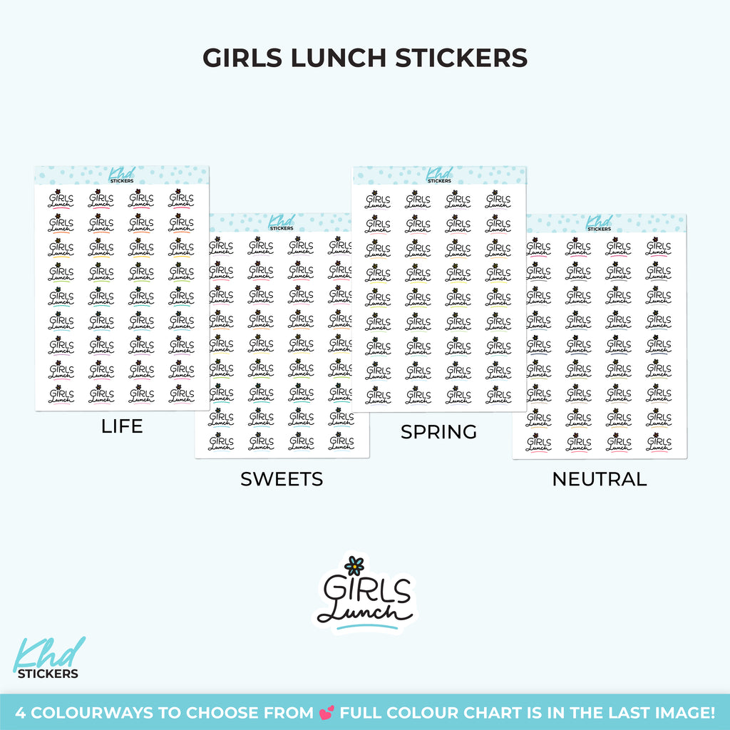 Girls Lunch Planner Stickers Small