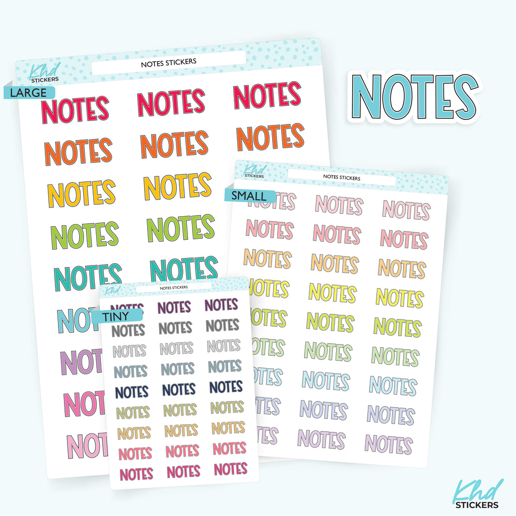 Notes Planner Stickers Small