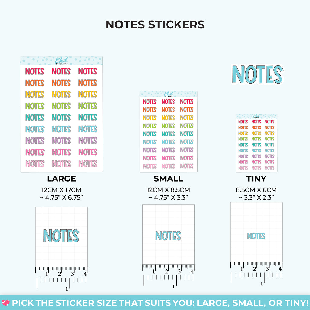 Notes Planner Stickers Small