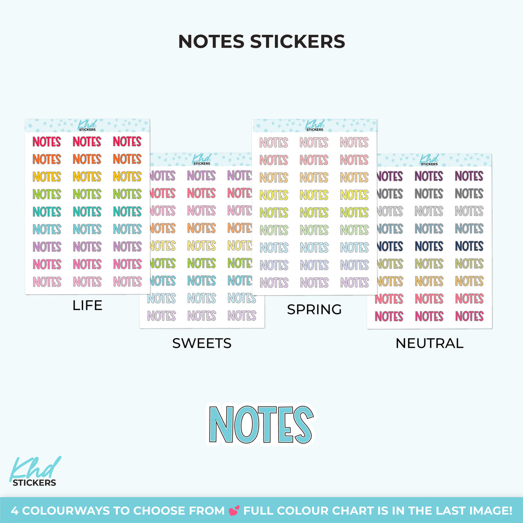 Notes Planner Stickers Small