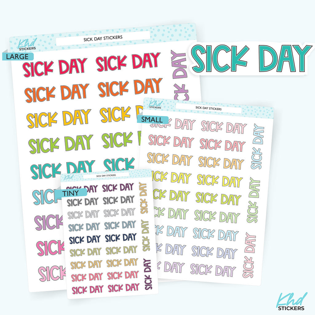 Sick Day Planner Stickers Small