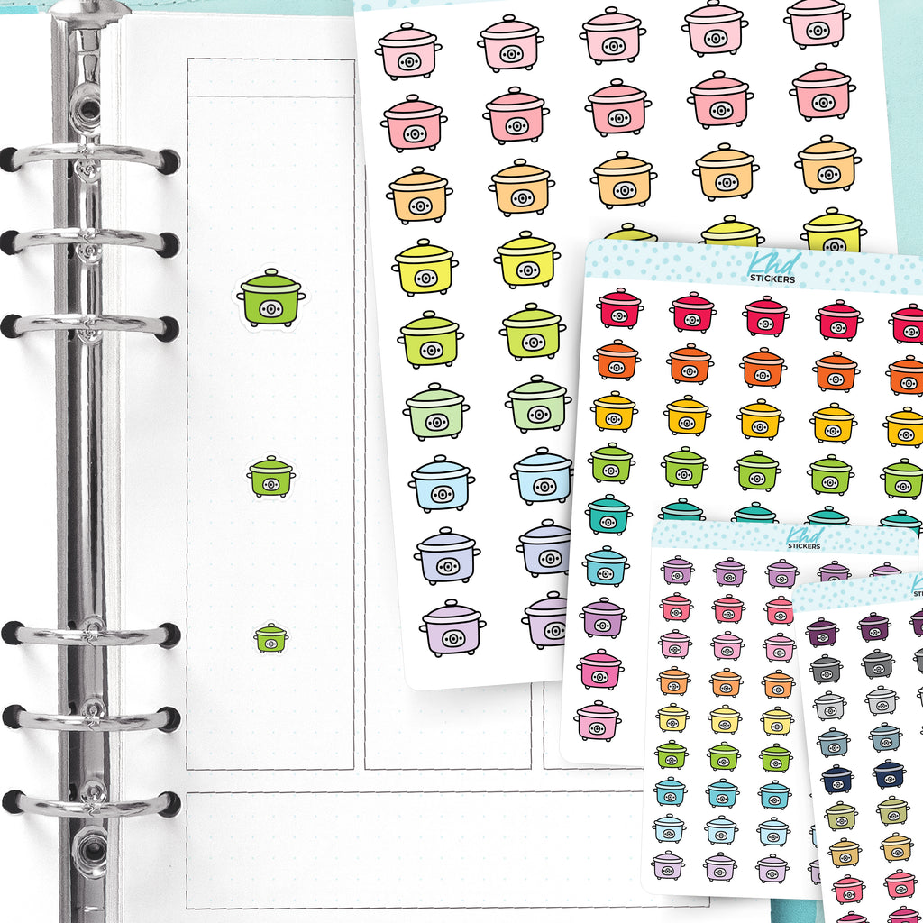 Slow Cooker Stickers – Functional Meal Planning Icons Small