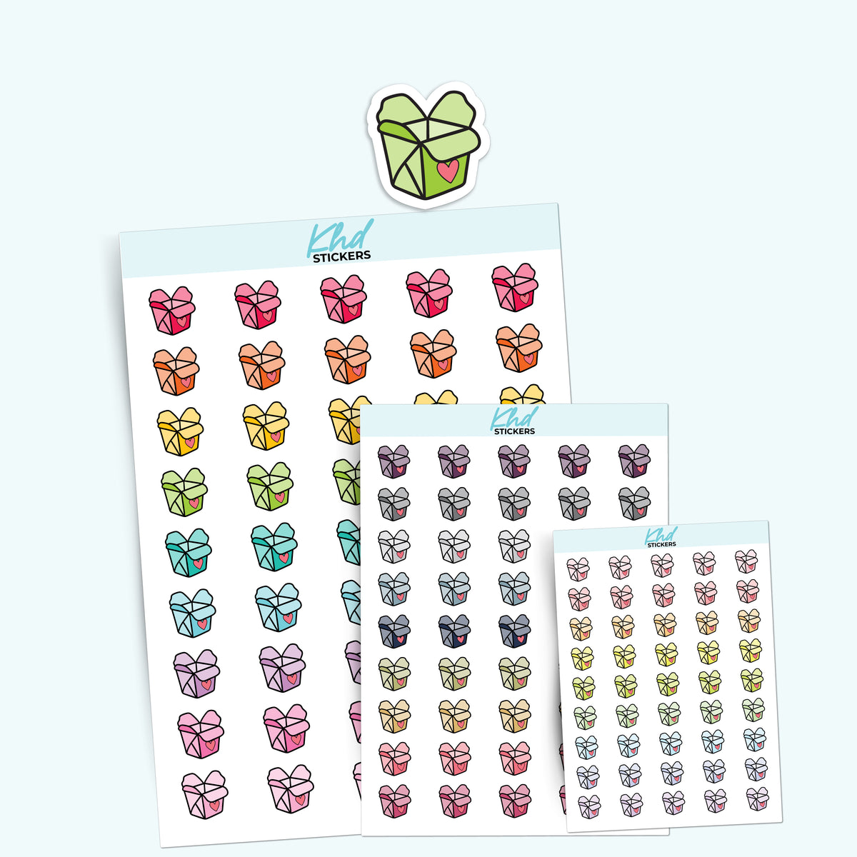 Takeout Food Box Stickers – Planner Icons for Takeaway Nights – KHDStickers