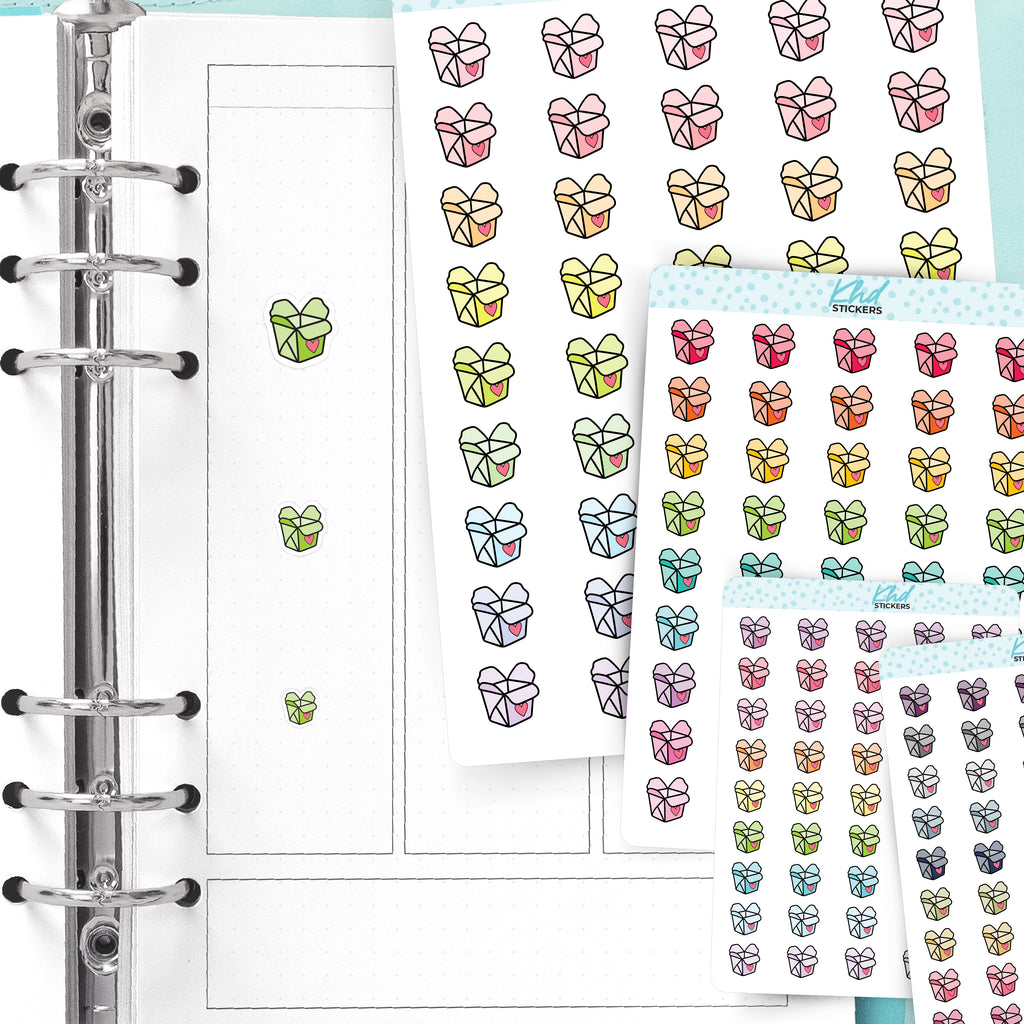 Takeout Food Box Stickers – Planner Icons for Takeaway Nights Small