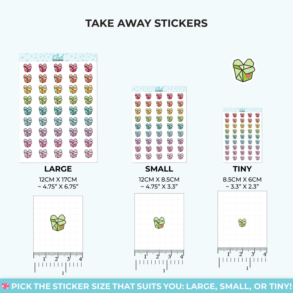 Takeout Food Box Stickers – Planner Icons for Takeaway Nights Small
