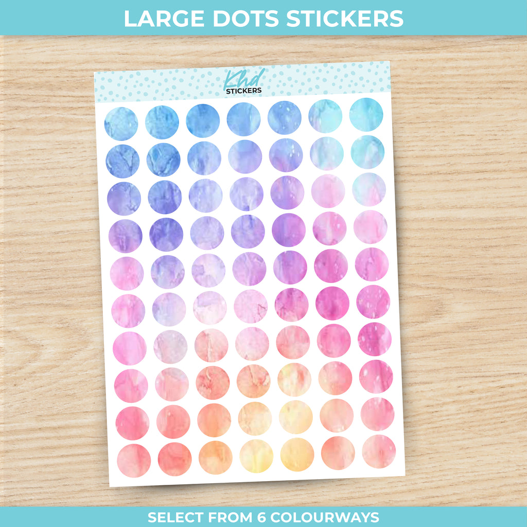 Large Dots Planner Stickers Aurora