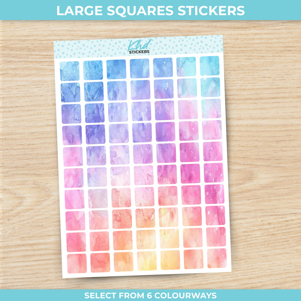 Large Squares Planner Stickers Aurora