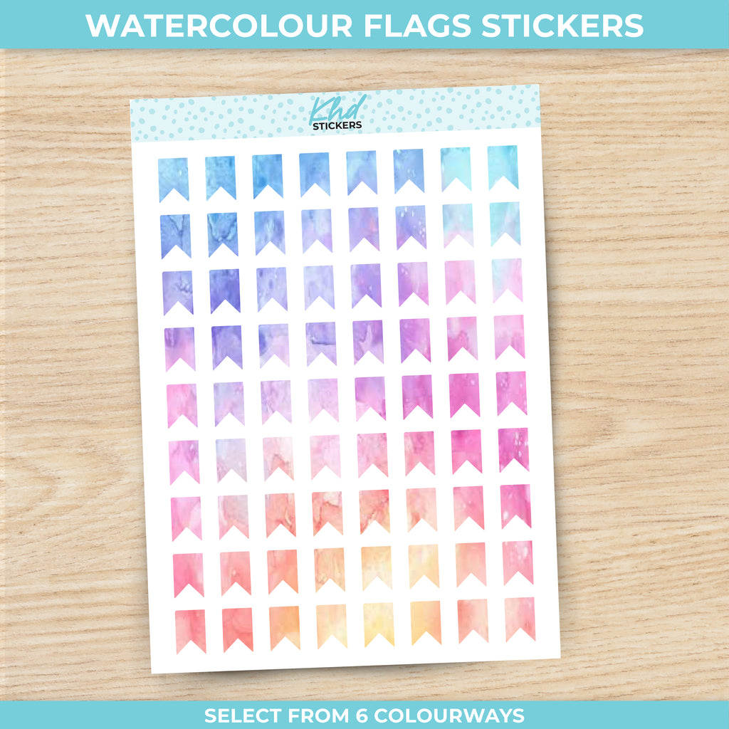 Watercolour Flags Planner Stickers Aurora