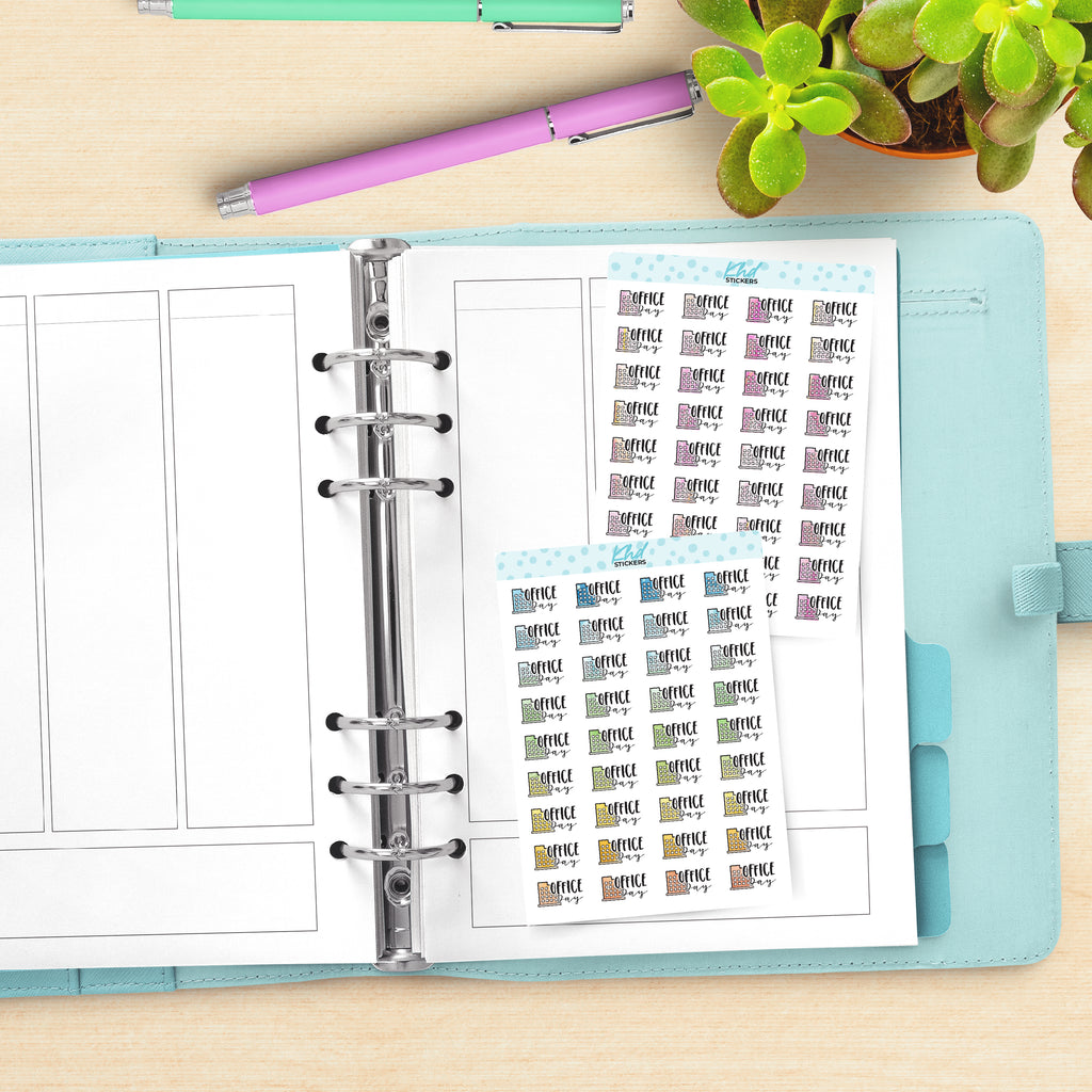 Watercolour Office Day Planner Stickers Aurora