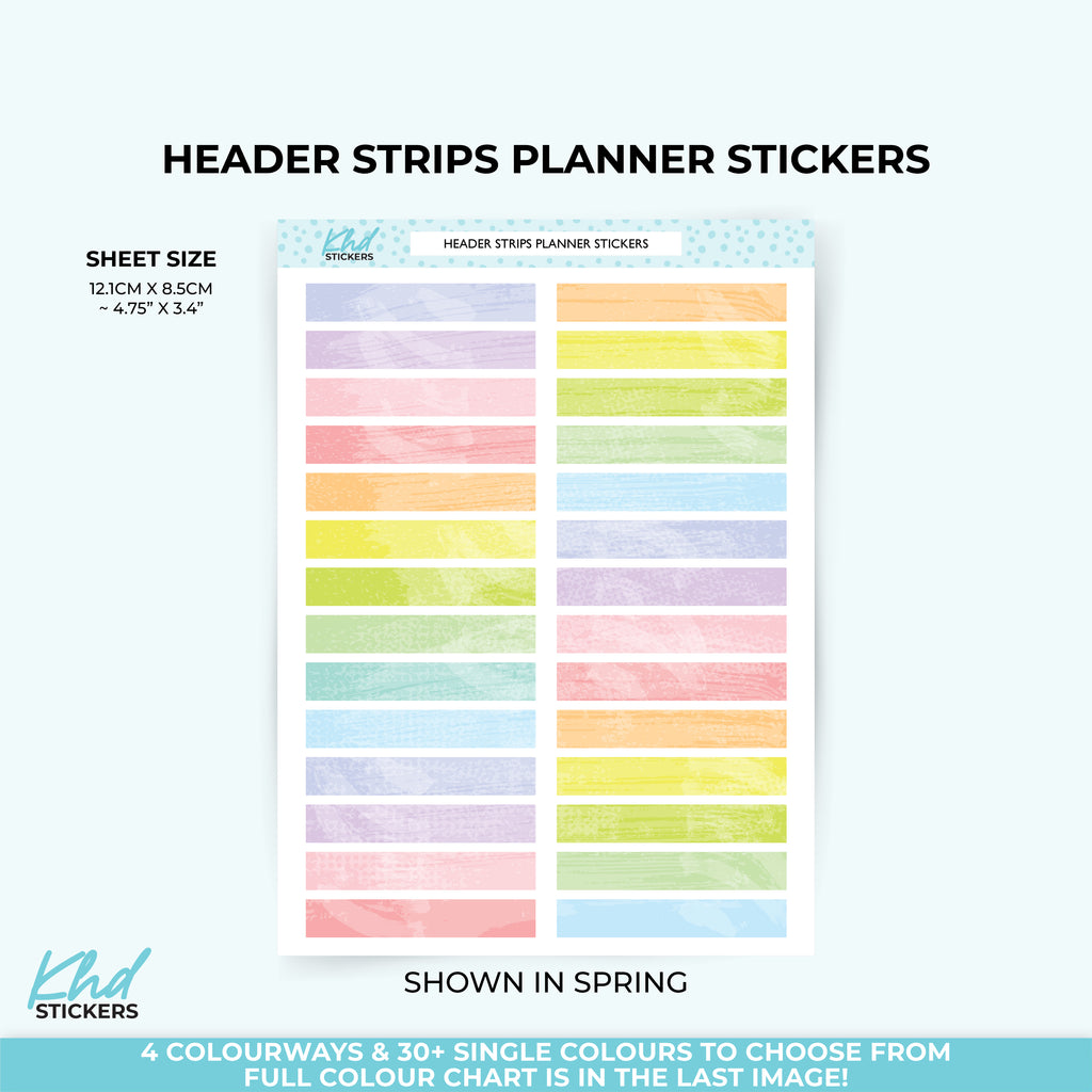 Watercolour Header Box Stickers – 1/4" Size (Other Sizes Available) Vinyl (Removable) / LIFE