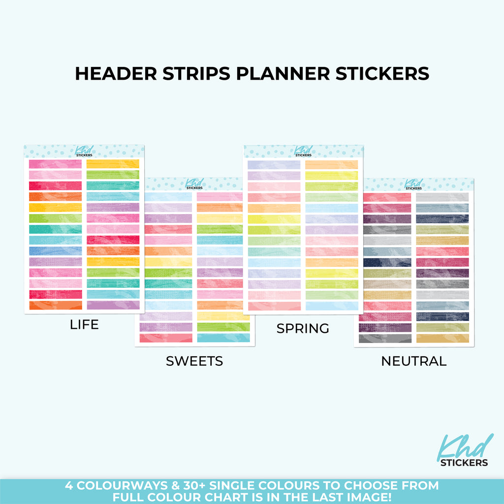 Watercolour Header Box Stickers – 1/4" Size (Other Sizes Available) Vinyl (Removable) / LIFE