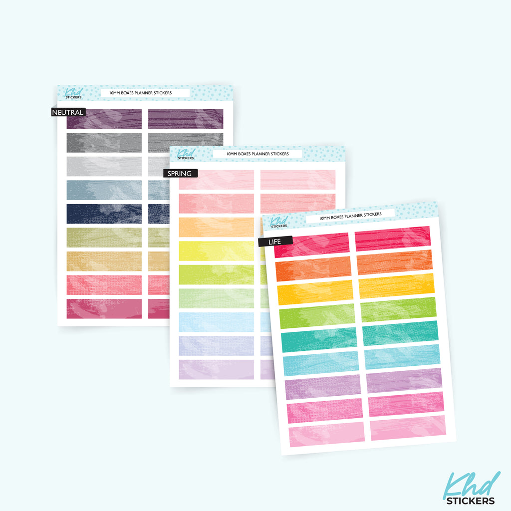 Watercolour Header Box Stickers – 10mm Height (Other Sizes Available) Vinyl (Removable) / LIFE