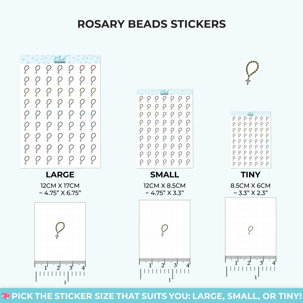 Rosary Beads Stickers – Hand Drawn Faith Stickers Small / LIFE