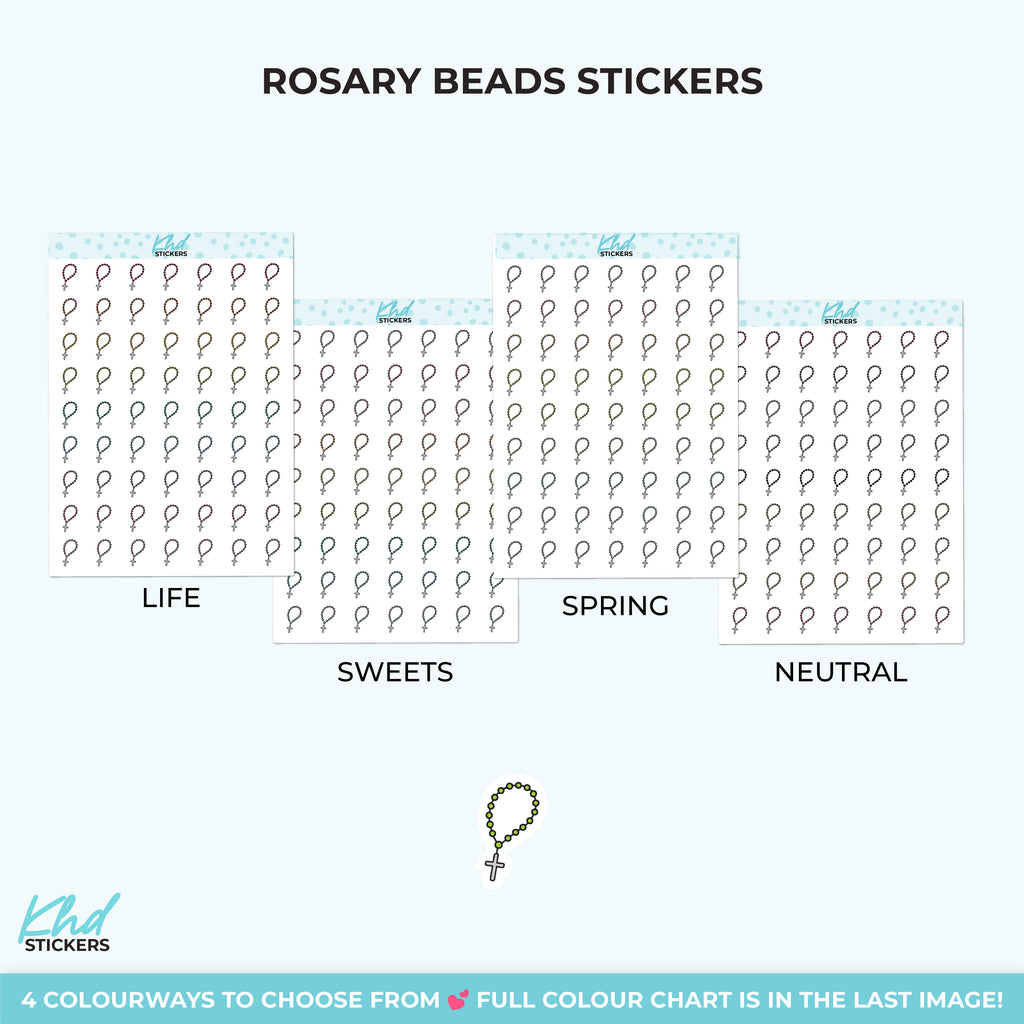Rosary Beads Stickers – Hand Drawn Faith Stickers Small / LIFE