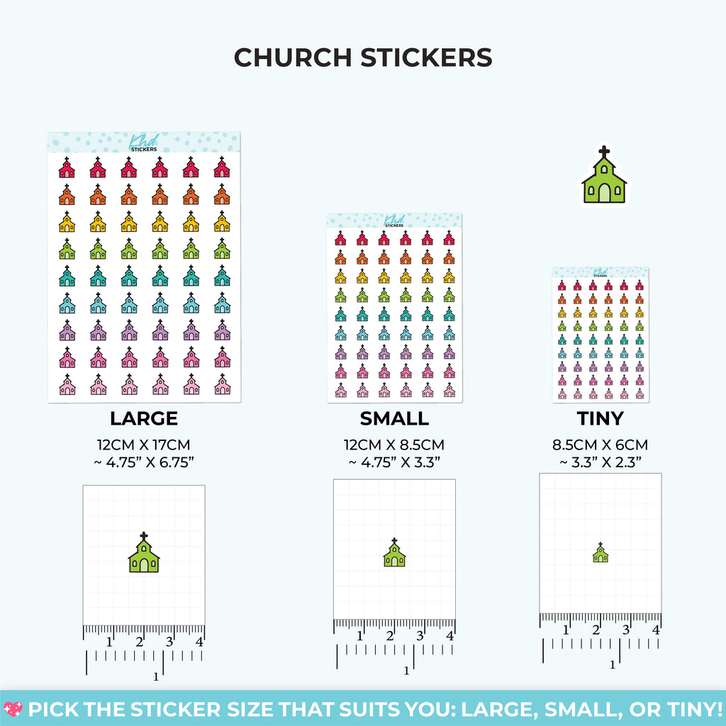 Church Icon Stickers Small