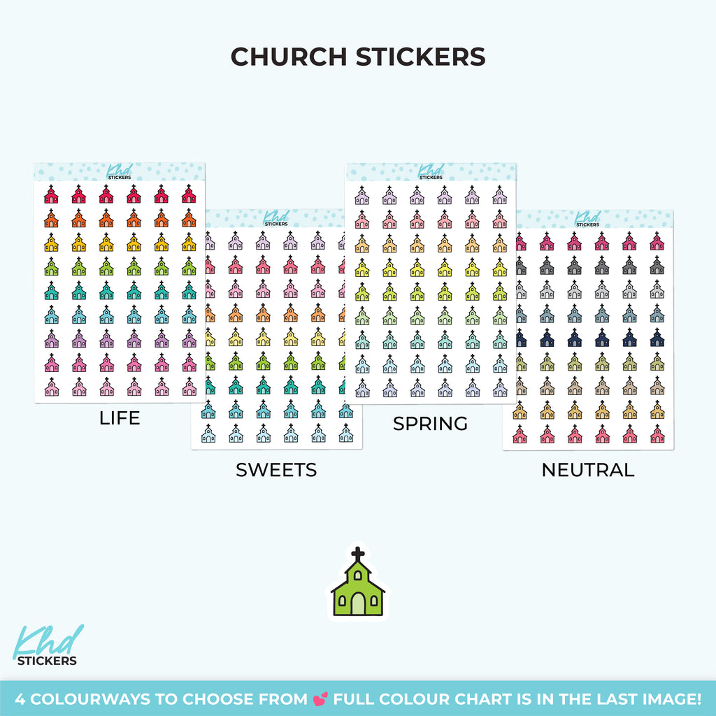 Church Icon Stickers Small