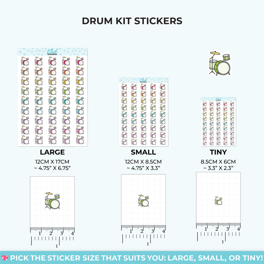 Drum Kit Stickers Small / LIFE