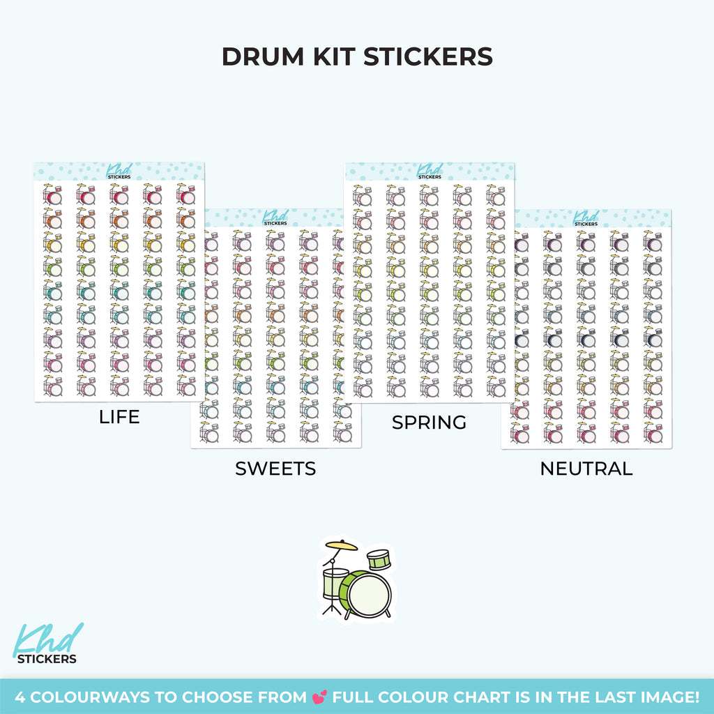 Drum Kit Stickers Small / LIFE