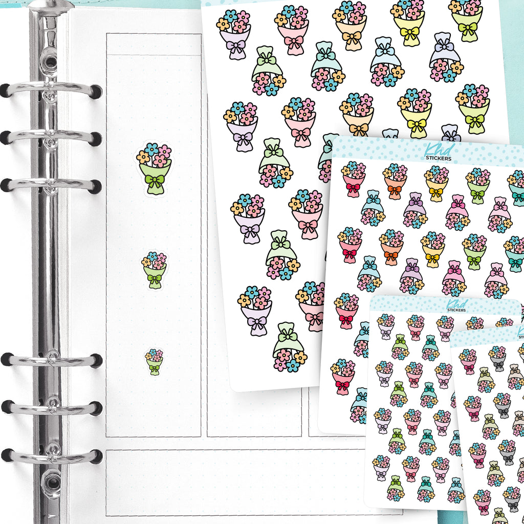 Bouquet of Flowers Stickers Small / LIFE