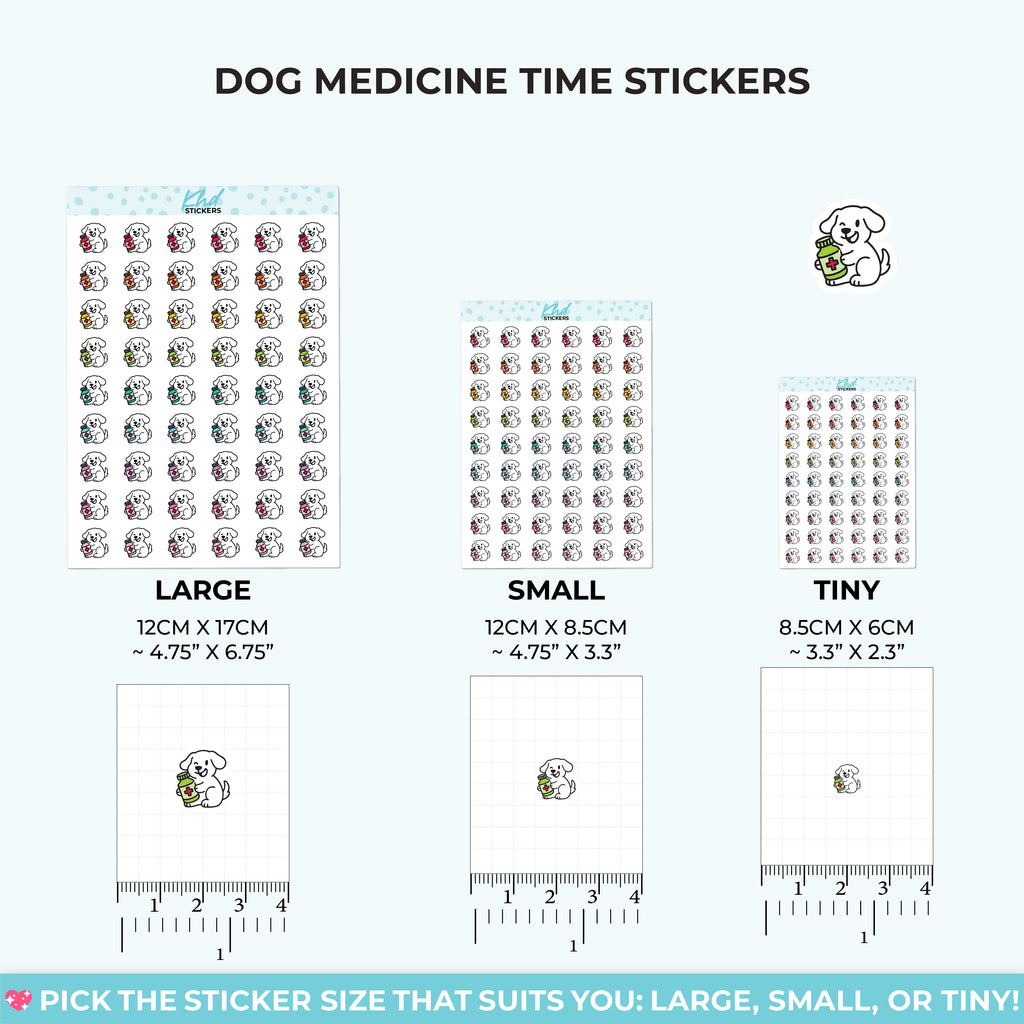 Dog Medicine Time Stickers Small / LIFE