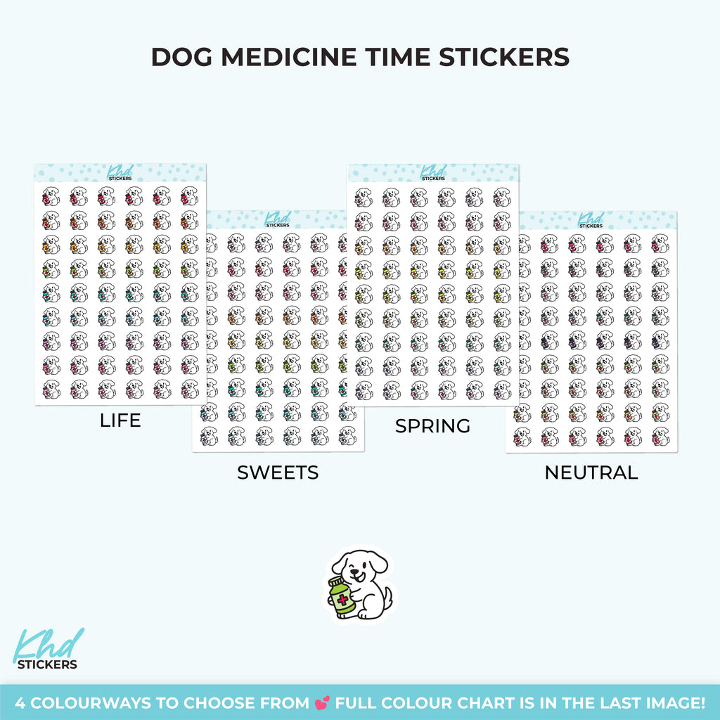 Dog Medicine Time Stickers Small / LIFE