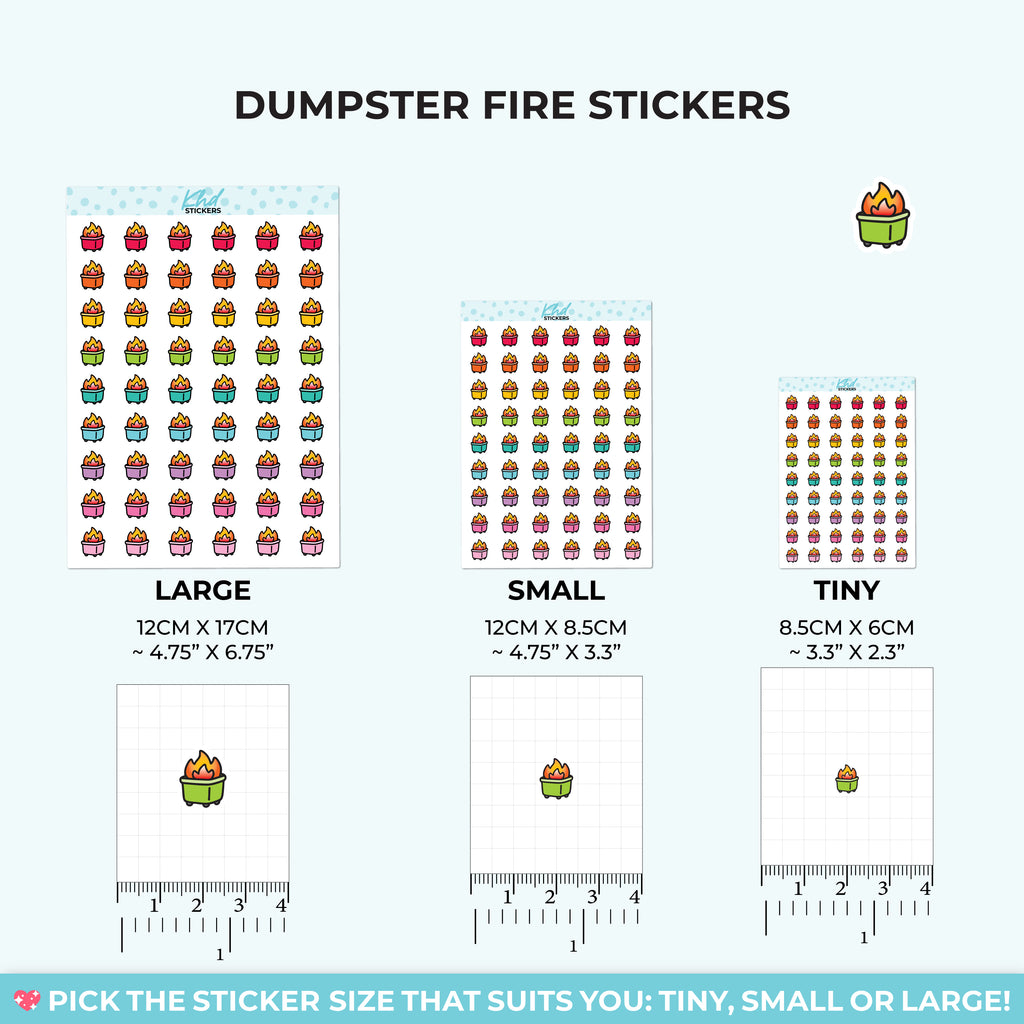 Dumpster Fire Stickers Small / LIFE