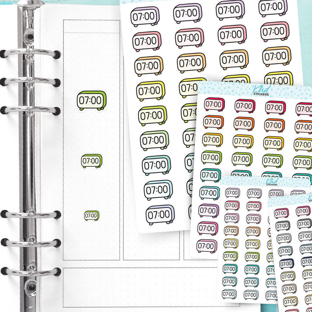 Digital Alarm Clock Stickers Small / LIFE