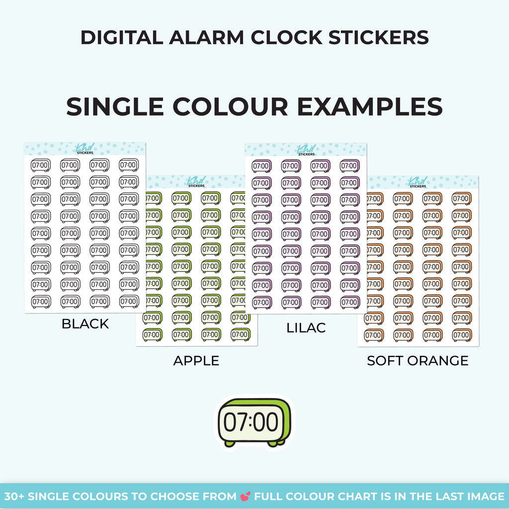 Digital Alarm Clock Stickers Small / LIFE