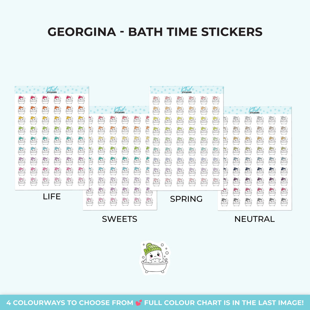 Georgina Ghost at Bath Time Stickers
